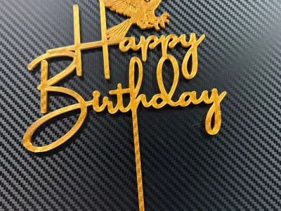 happy birthday eagle cake topper