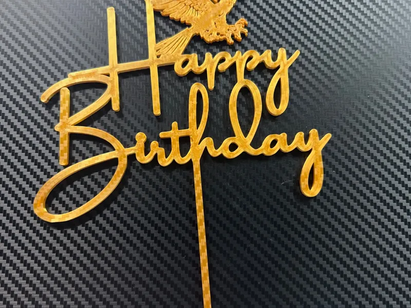happy birthday eagle cake topper
