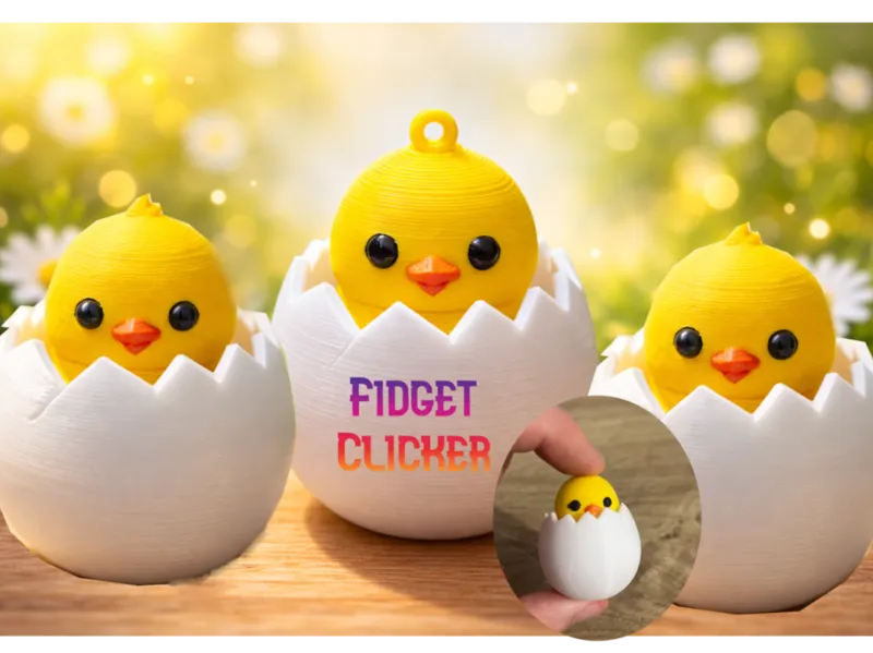 Chick Keychain – Clickable Anti-Stress Fidget