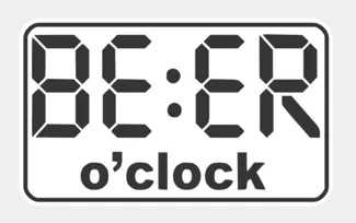 "BE:ER o clock" Schild