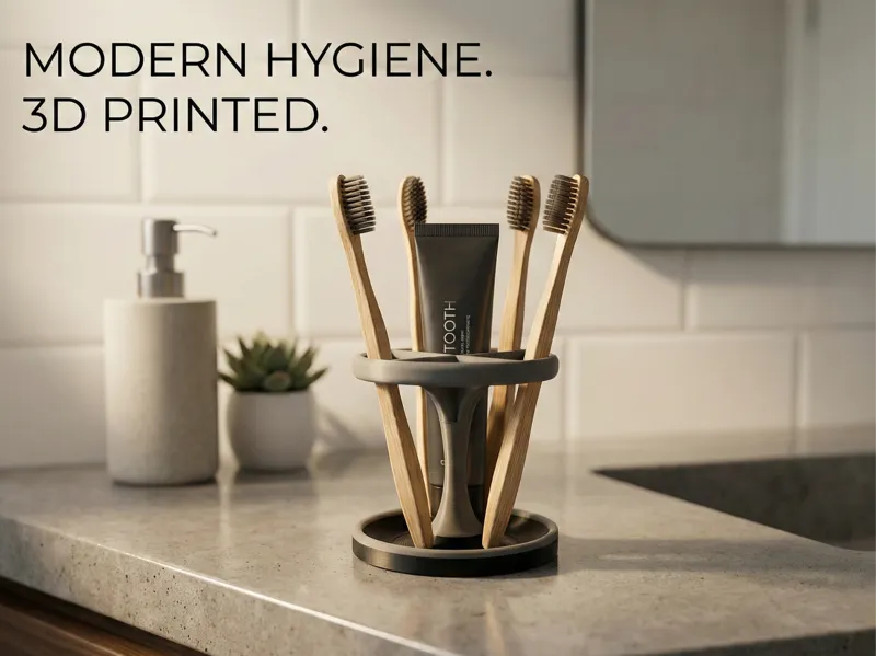 Modern Minimalist Toothbrush Holder & Organizer
