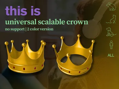 Universal 3D Crown – No Supports Needed!