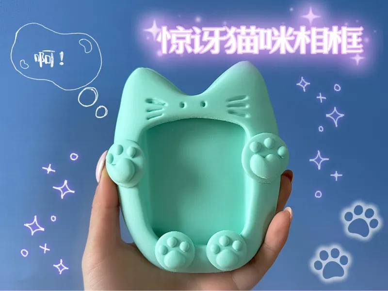 惊讶小猫咪拍立得小卡相框