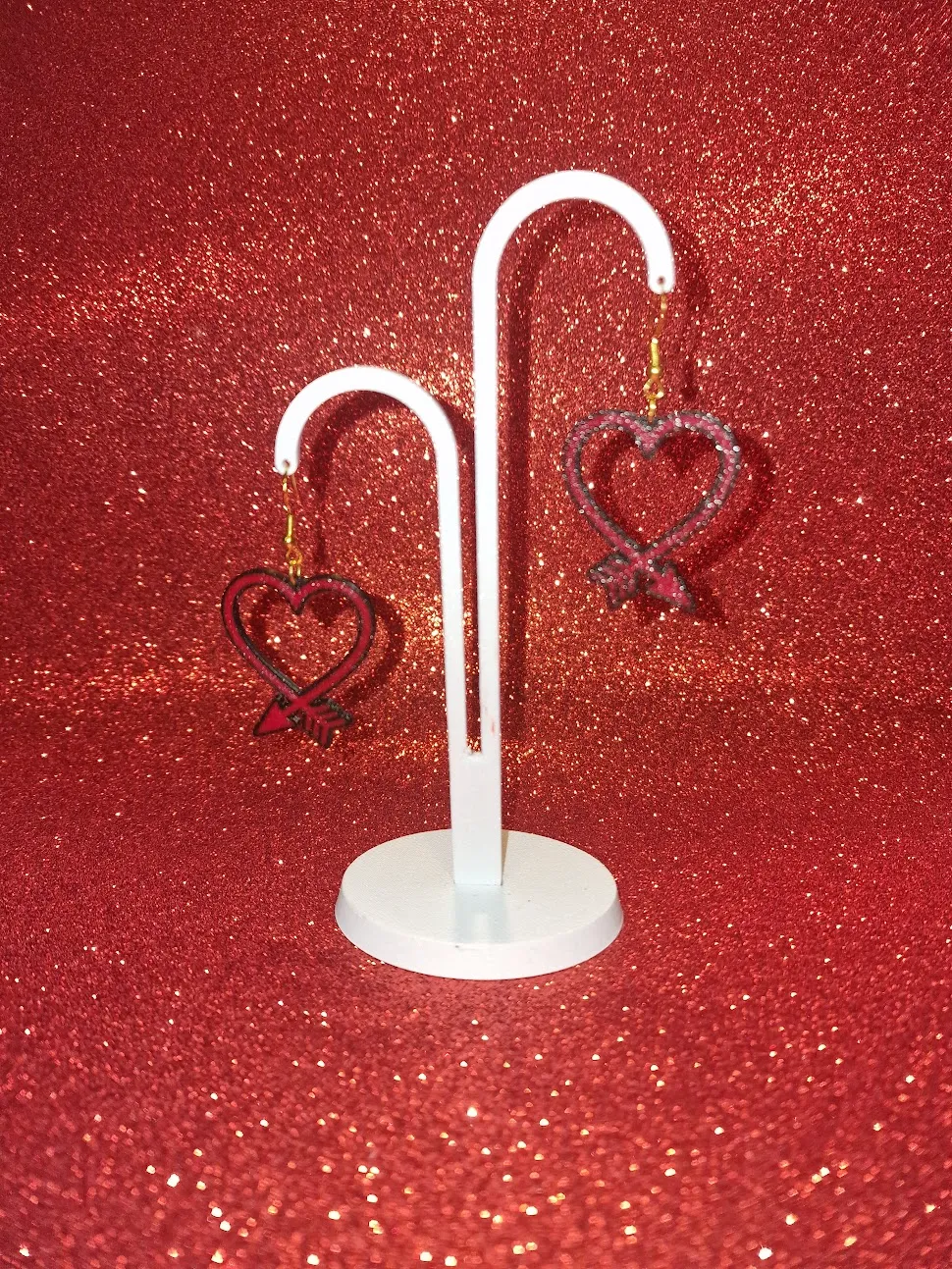 Heart of arrow earrings view 3