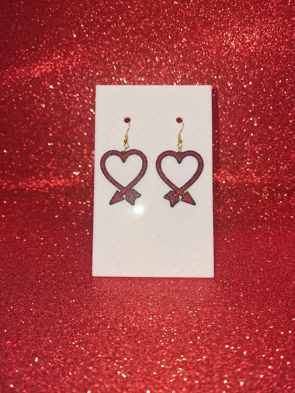 Heart of arrow earrings view 2