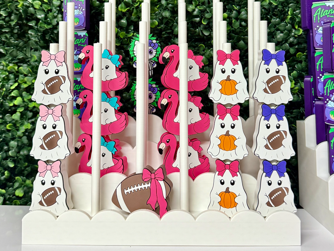 Scalloped Straw Topper Display Stand - 1