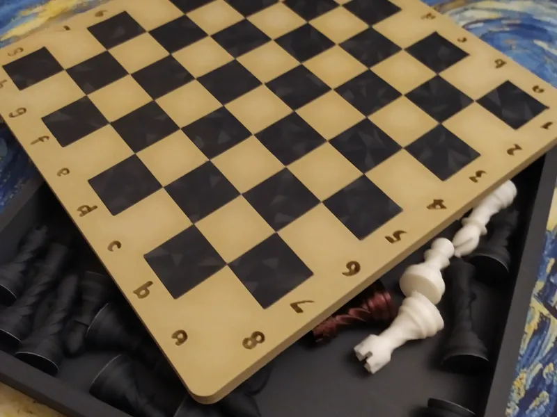 Chess board with magnetic tray (without figures)
