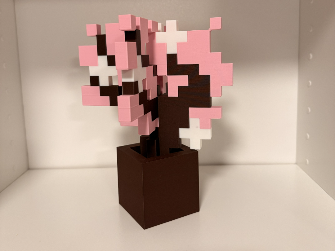 Minecraft Cherry Blossom sapling in pot
