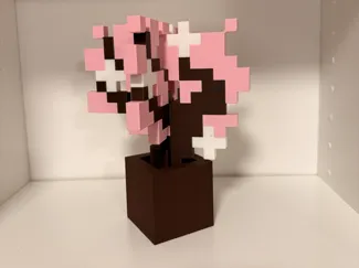 Minecraft Cherry Blossom sapling in pot