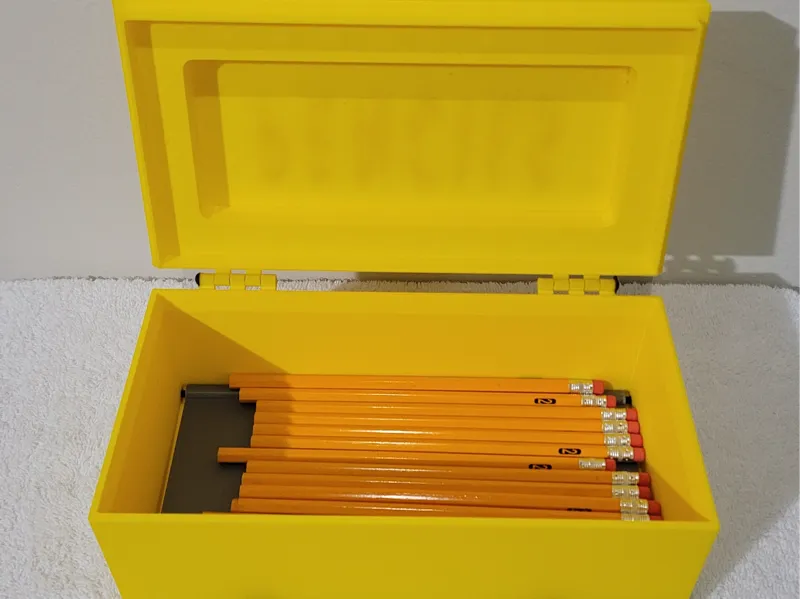 3D Printed Spring activated Pencil Box 