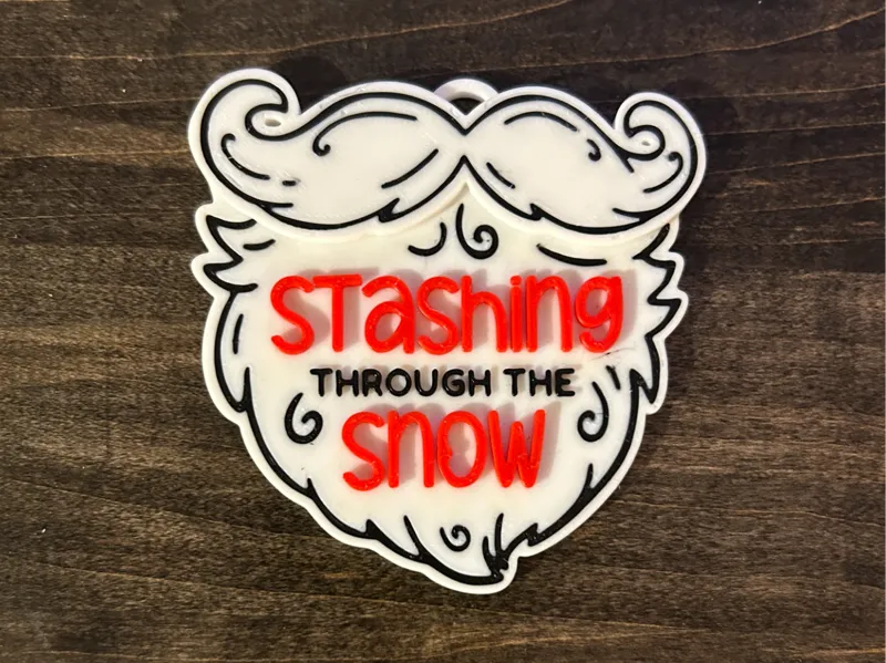 Stashing through the Snow Christmas Ornament