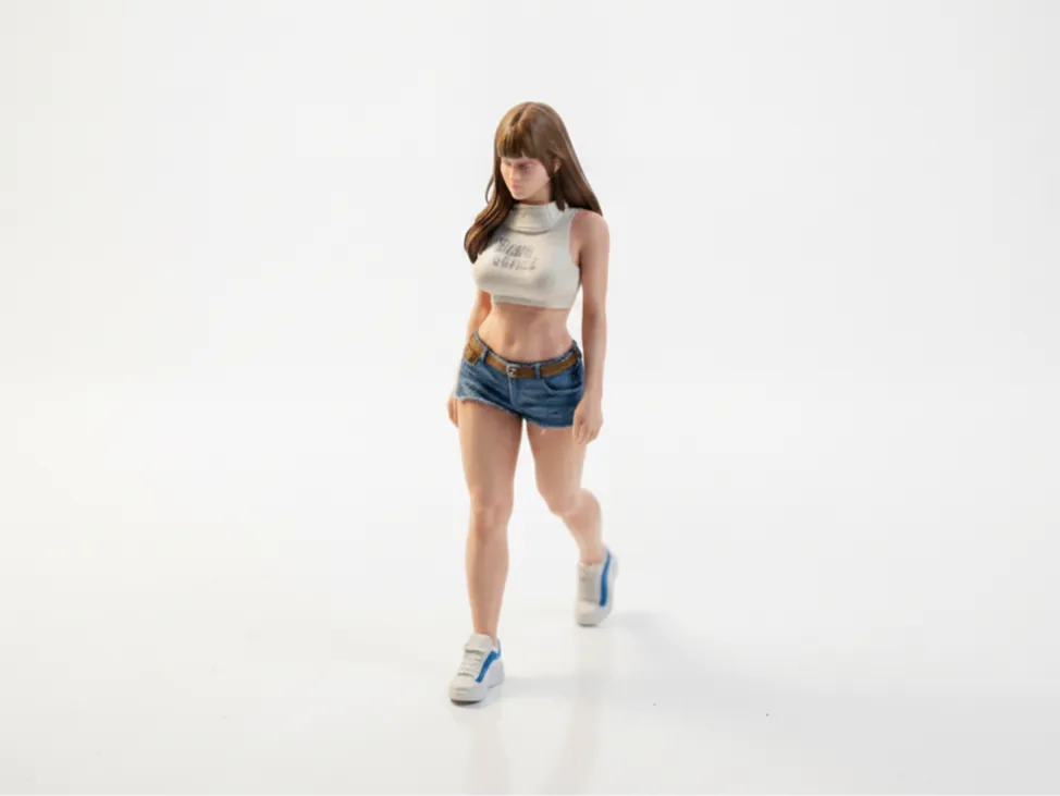 Figura decorativa: Fit Lady Walking Female Figurine 3D Printable. Referencia del modelo original.