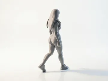 Figura decorativa: Fit Lady Walking Female Figurine 3D Printable — vista de referencia 4