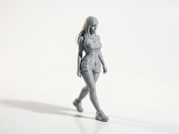 Figura decorativa: Fit Lady Walking Female Figurine 3D Printable — vista de referencia 3