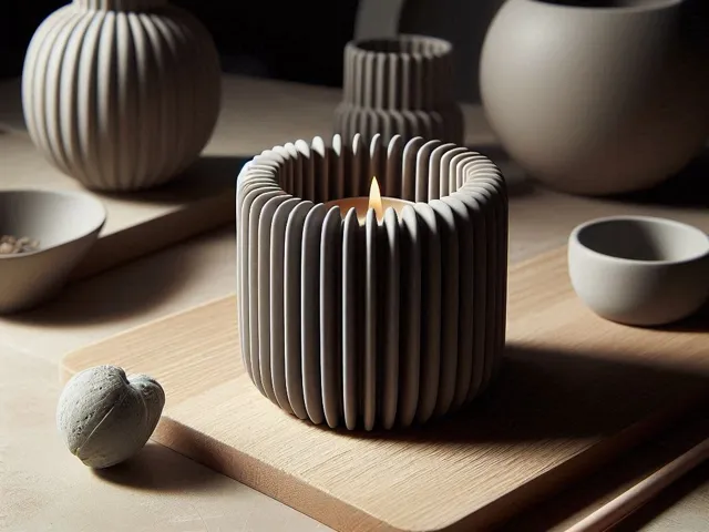 Modern Ribbed Design Candle, Tealight Holder