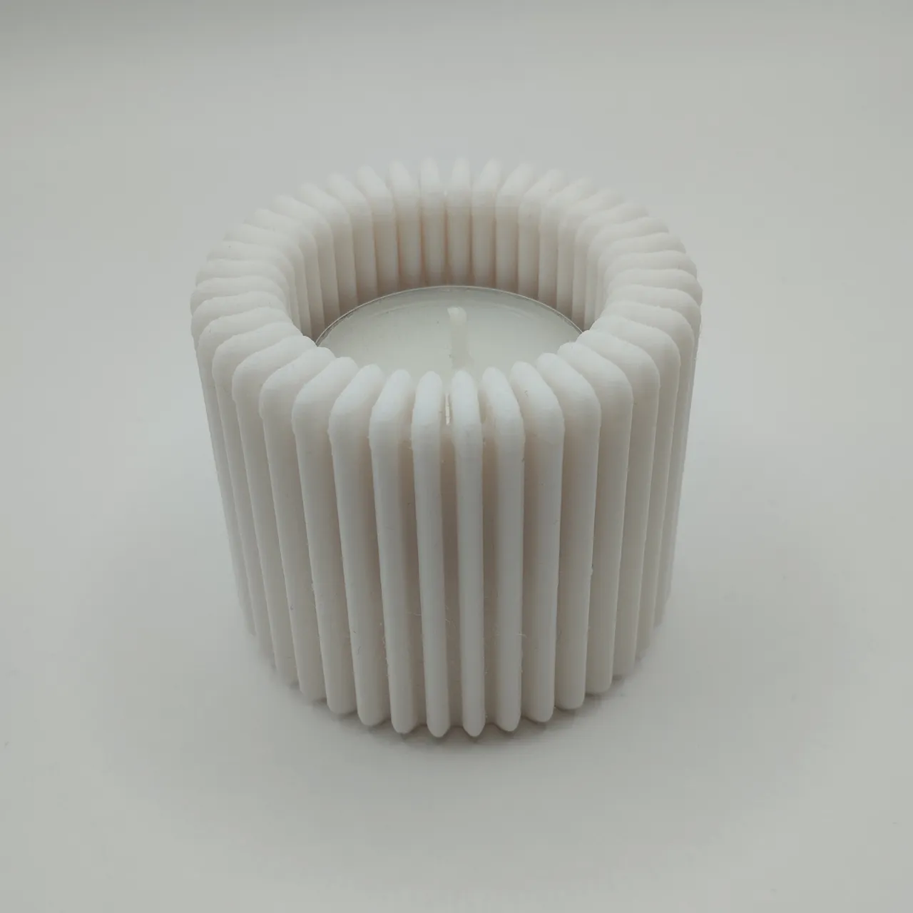Modern Ribbed Design Candle, Tealight Holder view 3