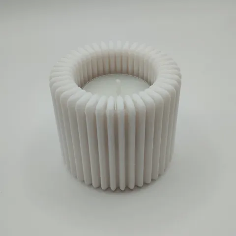 Modern Ribbed Design Candle, Tealight Holder view 3