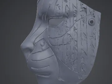 Wooden Carved Lion Mask Triablistic Design