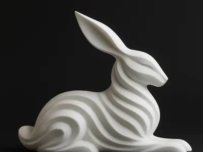 Rabbit lying - Rabbit sculpture - not just for Easter