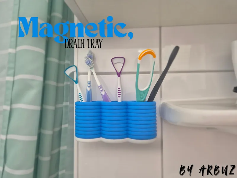 Magnetic Drain Toothbrush Holder - Wall-Mount