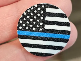 Thin blue line flag golfball marker