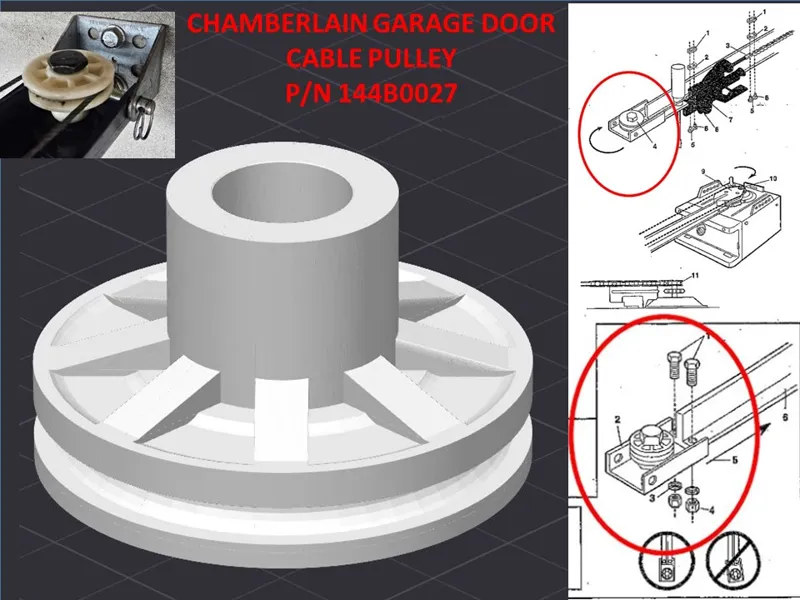 Garage door pulley 041B2616 Chamberlain 144B0027