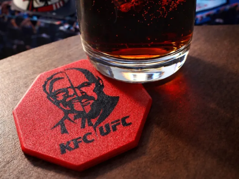 UFC KFC Fight Night Funny MMA Drink  Coaster Okta.