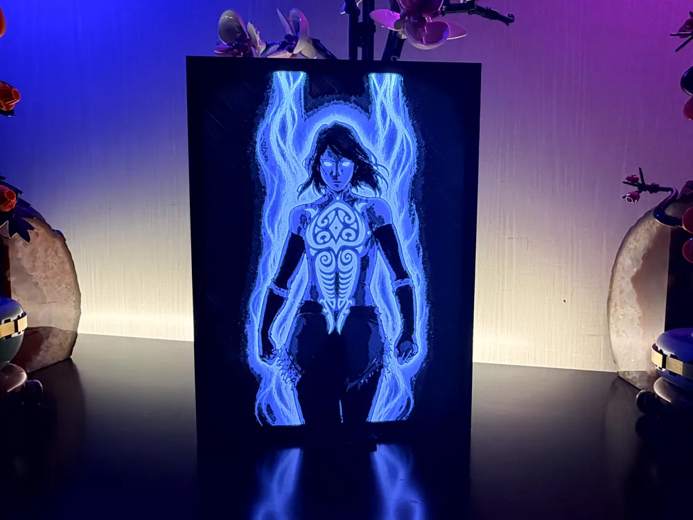 HueForge Lithophane LED Lamp - Avatar Korra - Free 3D Print Model ...