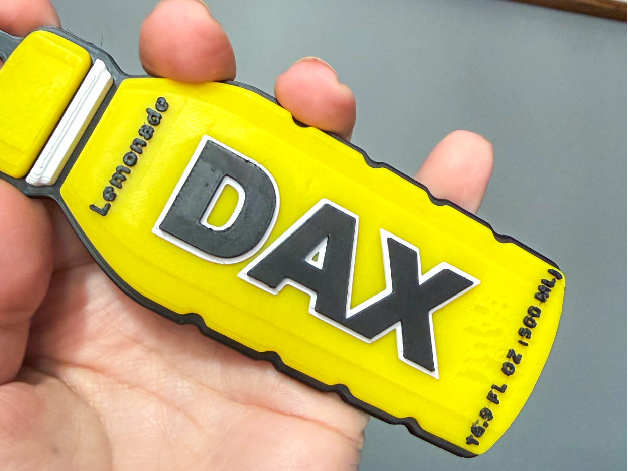 Hydration Bottle Add Your Own Name Keychain Lemon