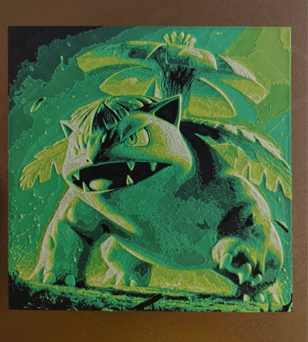 HueForge Venusaur Pokémon Shiny by CanariasPrinter3D - MakerWorld