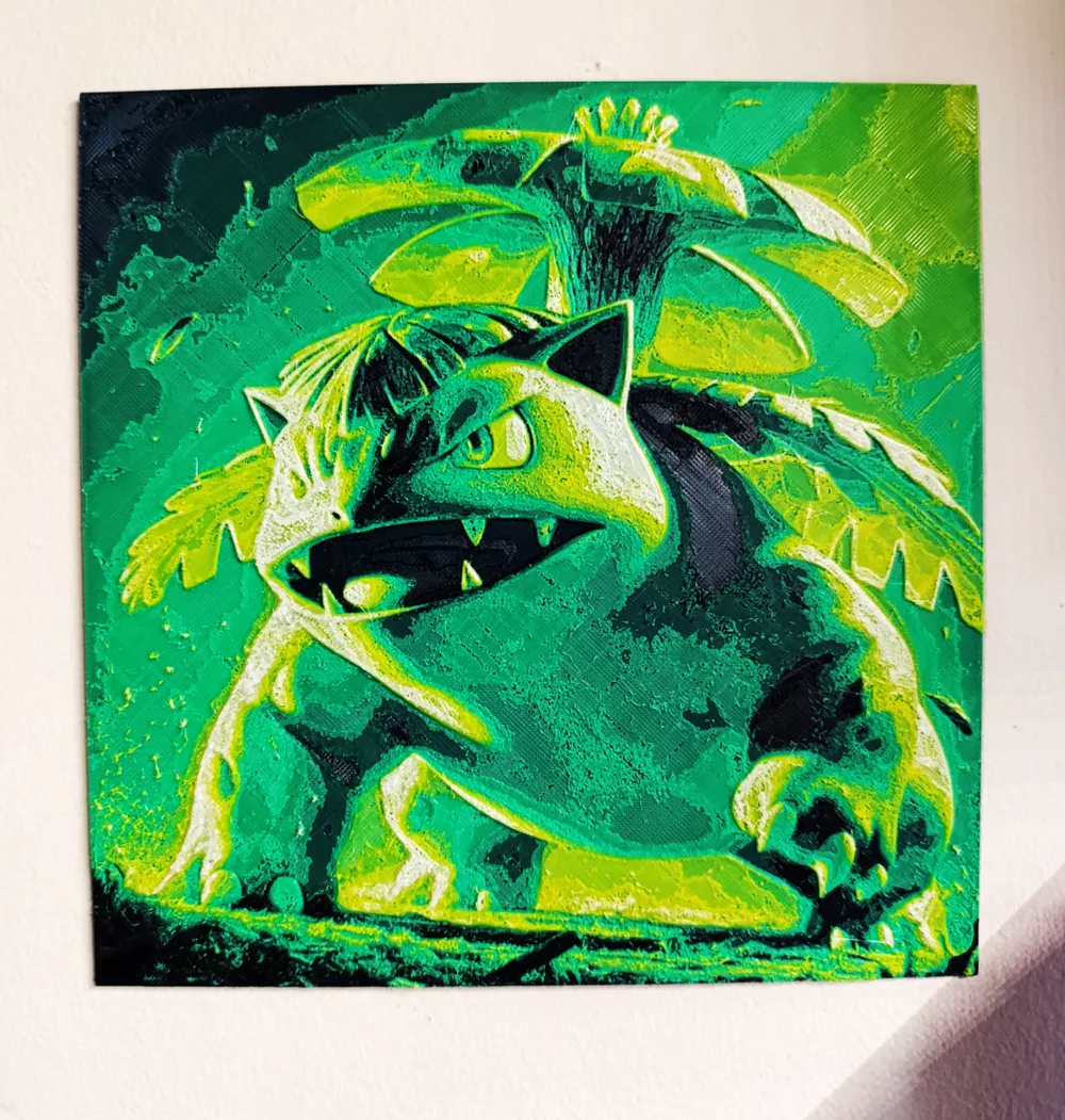 HueForge Venusaur Pokémon Shiny by CanariasPrinter3D - MakerWorld