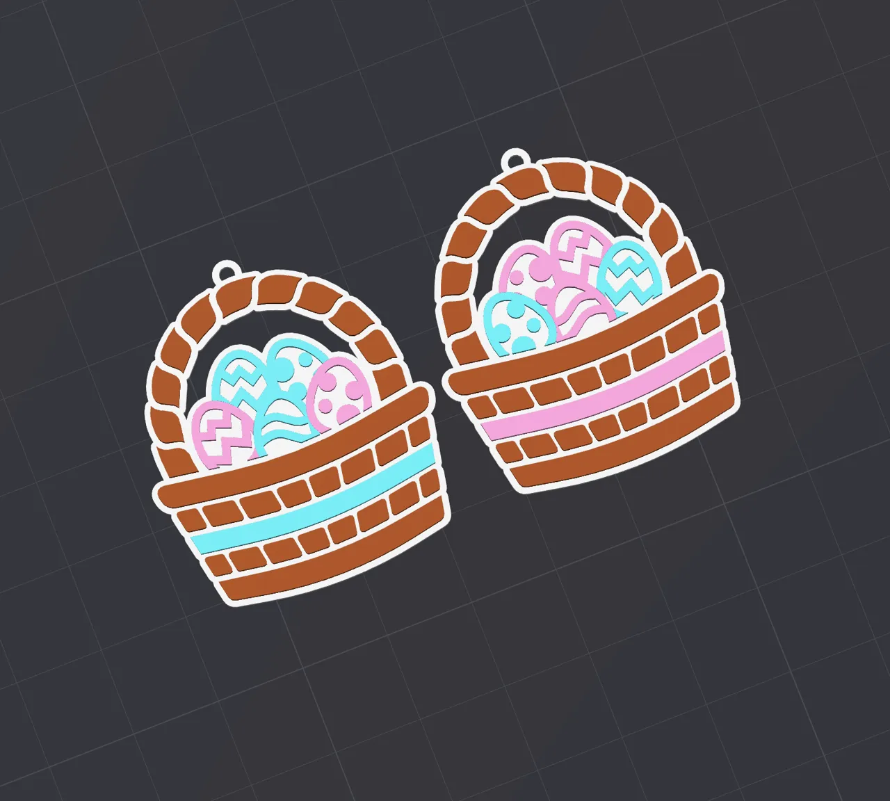 Easter Basket Earrings, Quick Printing view 2