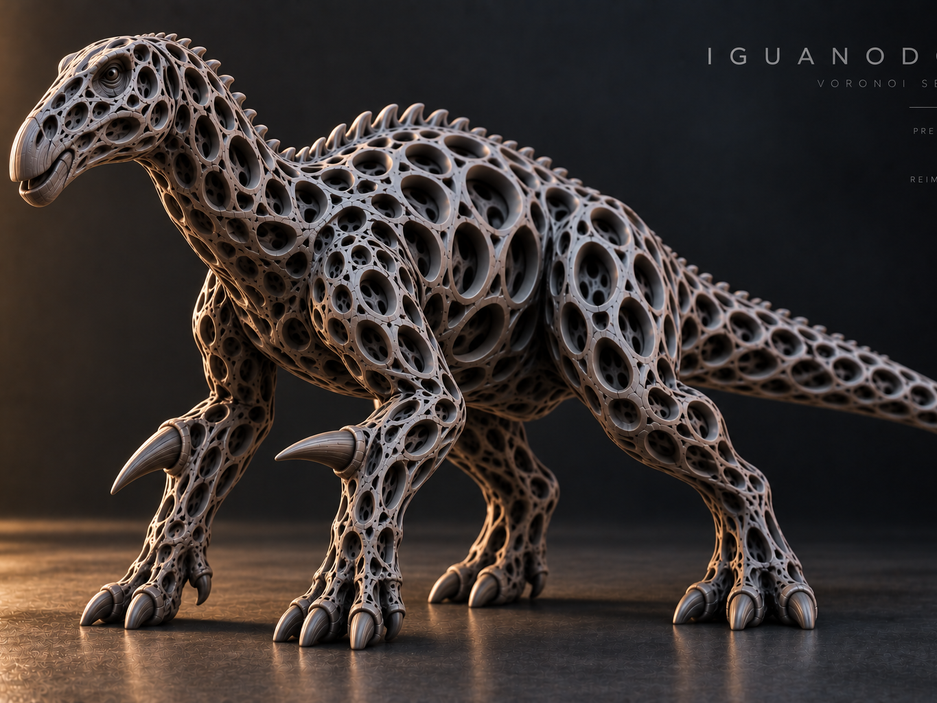 Iguanodon Voronoi 3D model