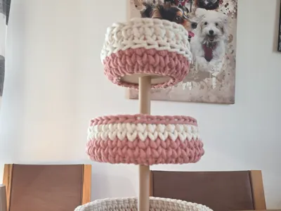 Crochet Base Tiered Tray Small