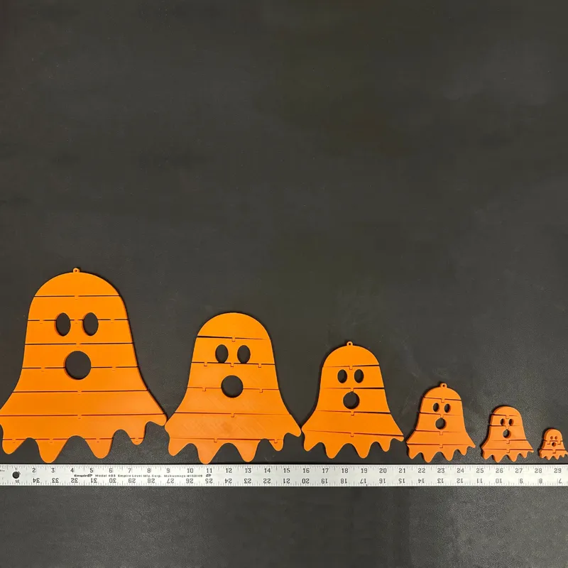 Flexi Halloween Ghosts - 6 Sizes - With and Without Hanging Holes.  One Keyring Size.