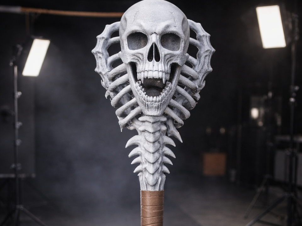 Skull & Bone Scepter - Screw Assembly Fantasy Prop