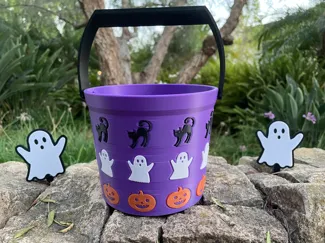 Halloween Basket with Ghosts, Pumpkins, and Cats