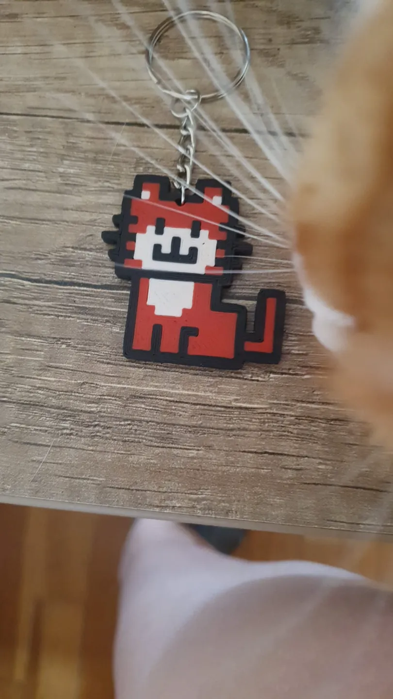 Color cat earrings/keyring view 2