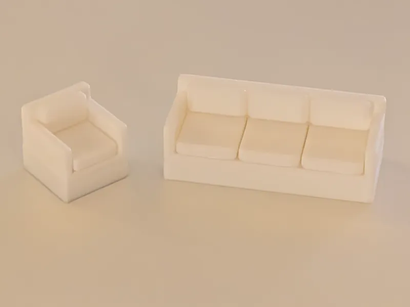 Modern Sofa Set - 1:50 Scale Miniature model