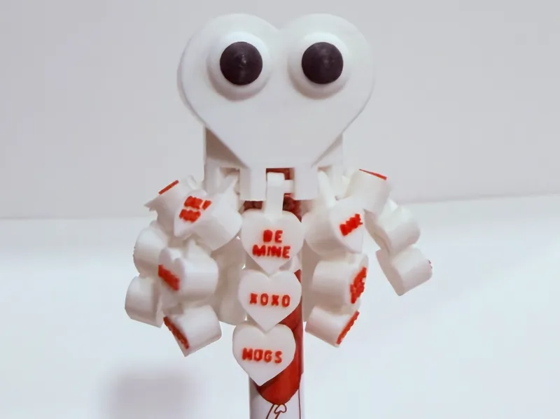Conversation Heart Octopus Pencil Topper