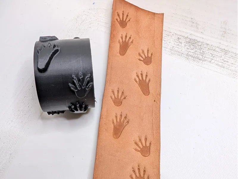 Raccoon Tracks Leather Roller