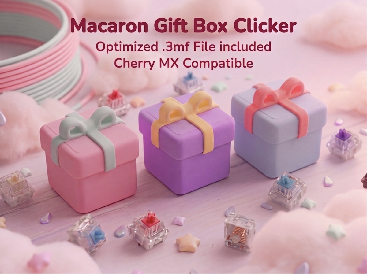 Miniatura 2 do modelo 3D Macaron Gift Box Clicker