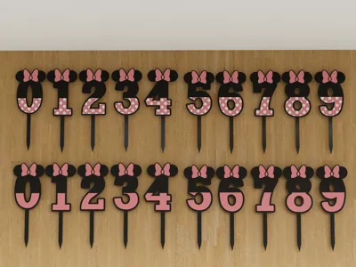 Minnie birthday numbers 0-9 - 2 motifs