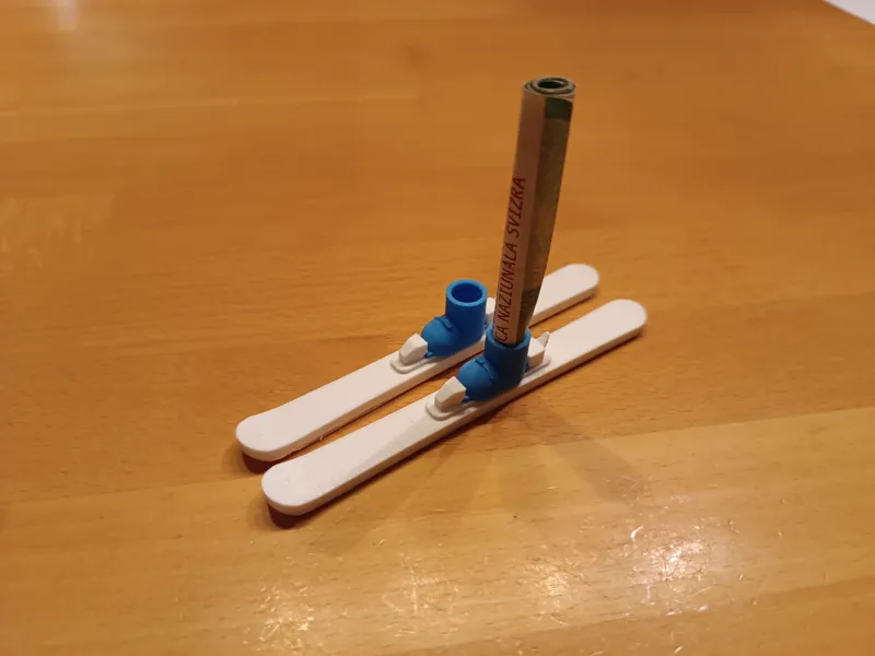 Ski and shoe as a money gift