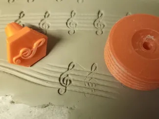 Treble key stamp for clay