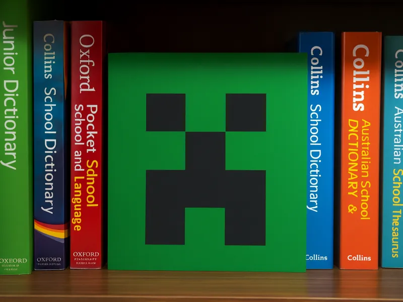 Rincón de Libro cuadriculado estilo Minecraft