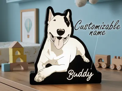 Customizable Bull Terrier Lamp