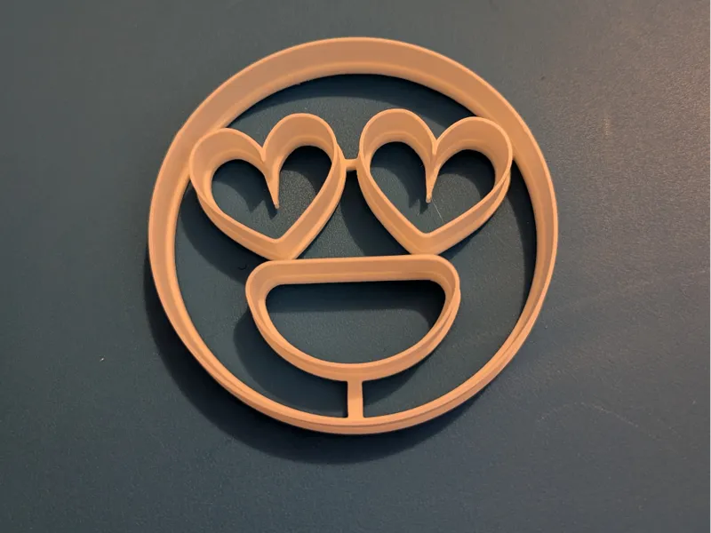 Smiley Face with Heart Eyes Cookie Cutter
