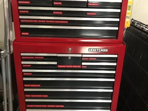 Easy Craftsman Toolbox Labels - With Magnetic Tape