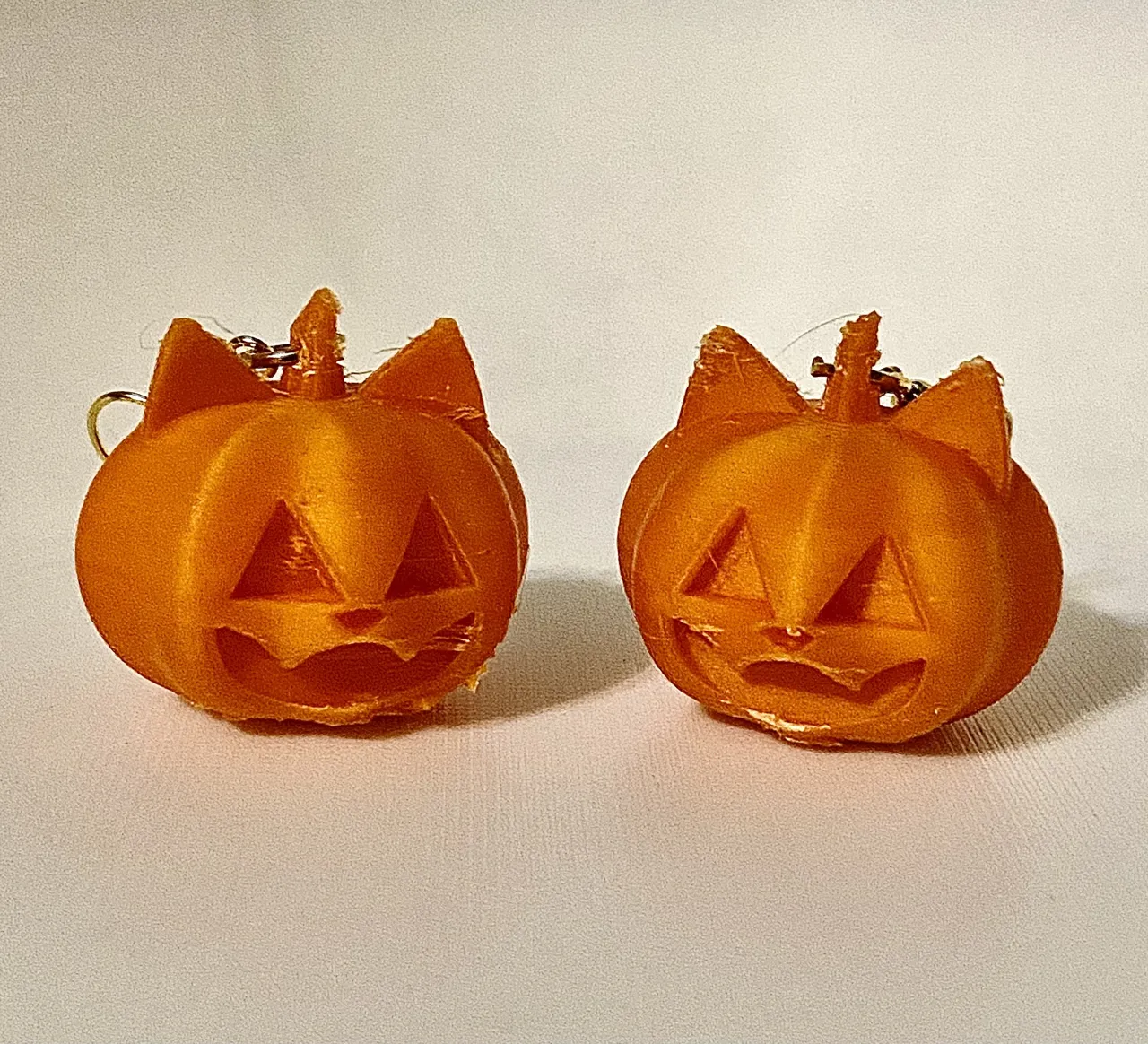 Cat Pumpkin Earrings view 3